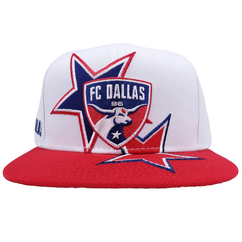FC Dallas Mitchell & Ness MLS Snapback Hat Cap Embroidery Logo White Red New